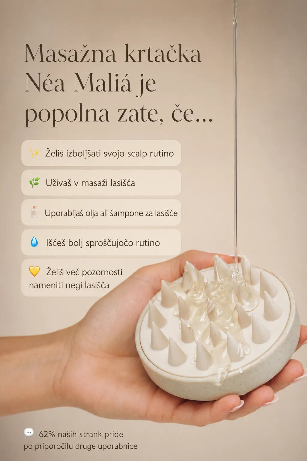Masažna krtačka za lasišče