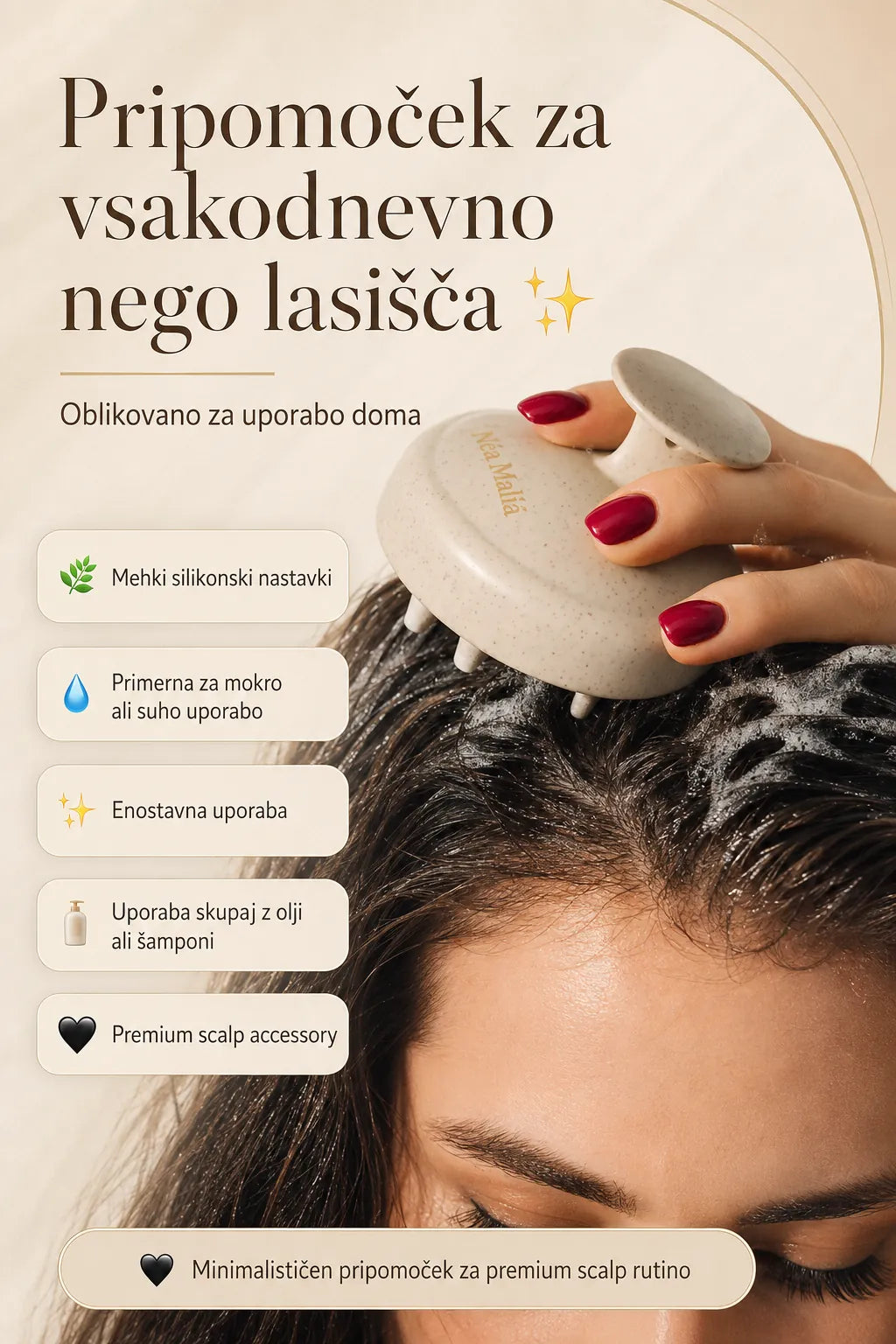 Masažna krtačka za lasišče
