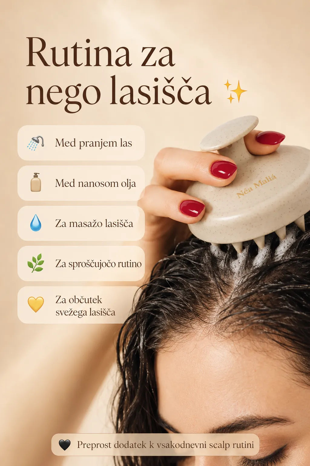 Masažna krtačka za lasišče