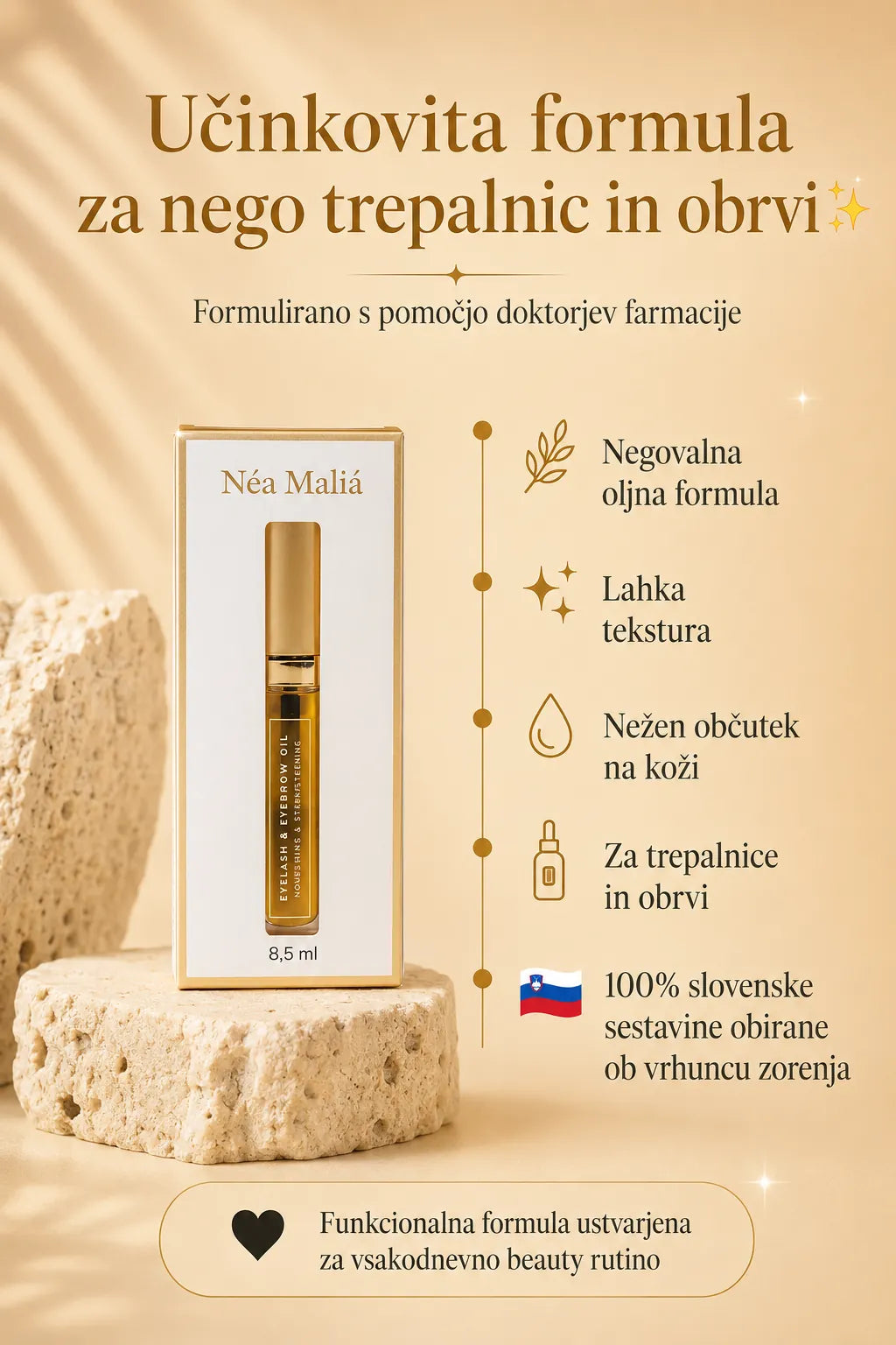 Olje za krepitev trepalnic in obrvi