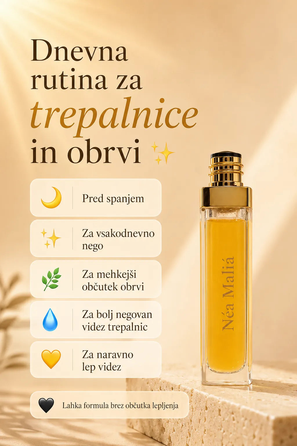Olje za krepitev trepalnic in obrvi